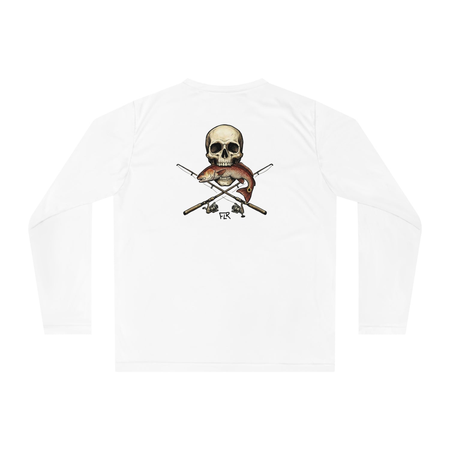 FLR Redfish Crossbones Dryfit Long Sleeve - UPF Performance Fishing Shirt - Florida Redfish LLC