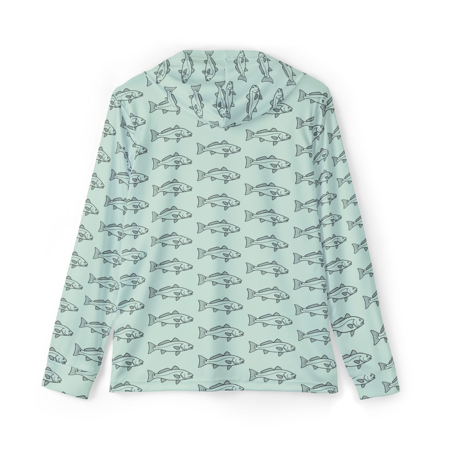 FLR Bay Green Redfish Outline Guide Hoodie | UPF 50+ All-Over Redfish Print | Florida Redfish LLC