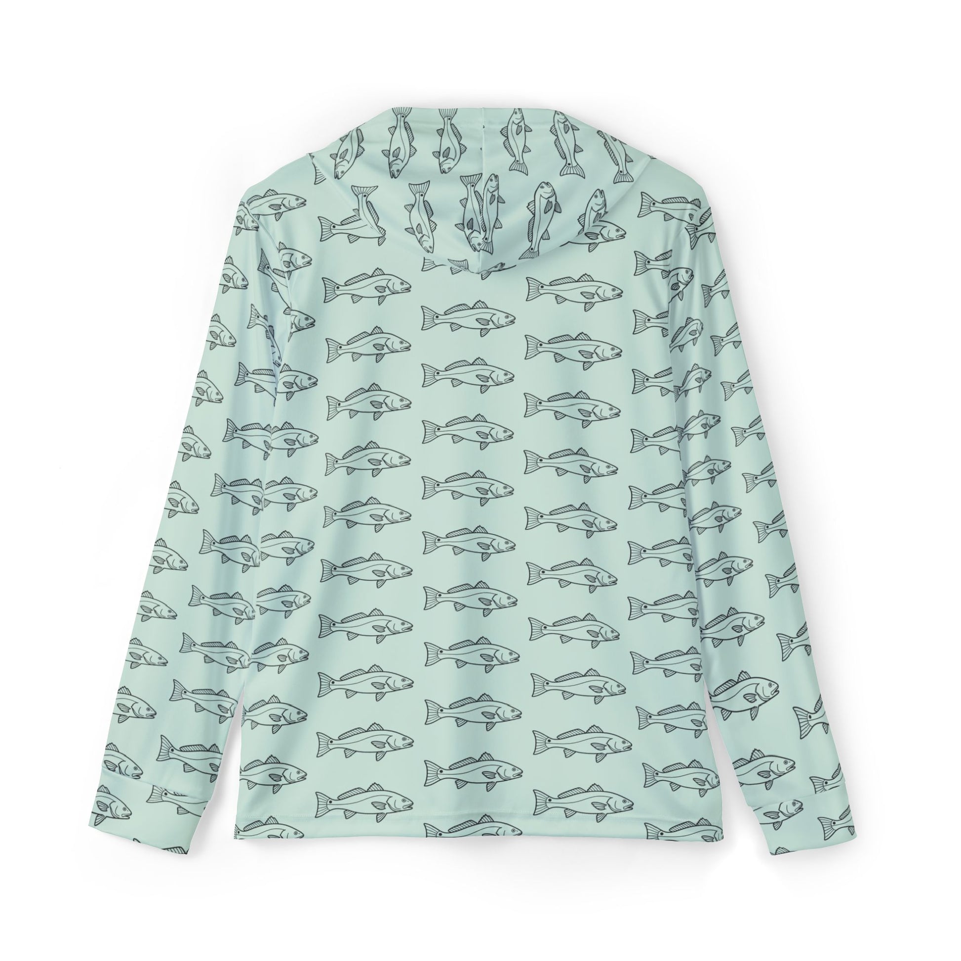 FLR Bay Green Redfish Outline Guide Hoodie | UPF 50+ All-Over Redfish Print | Florida Redfish LLC
