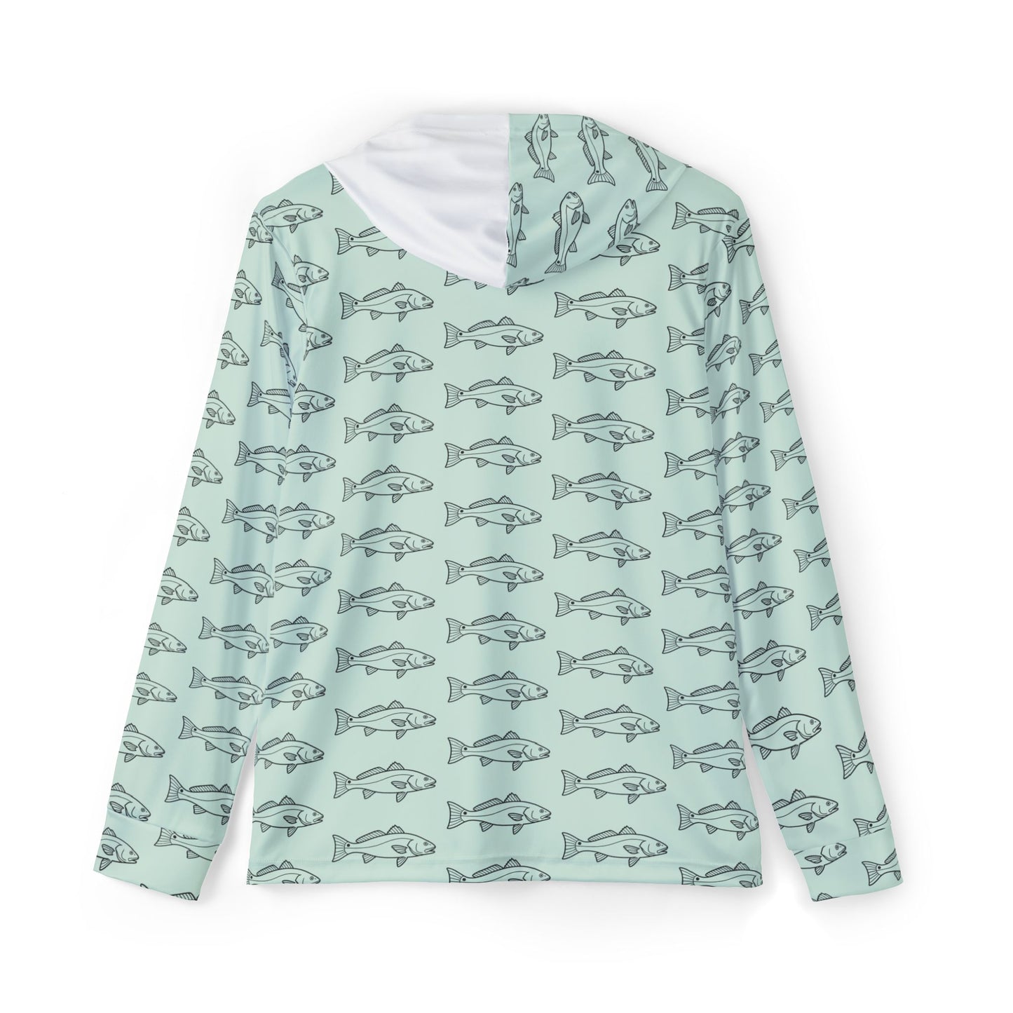 Redfish Outline Dryfit Hoodie Bay Green