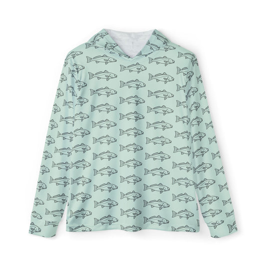 Redfish Outline Dryfit Hoodie Bay Green