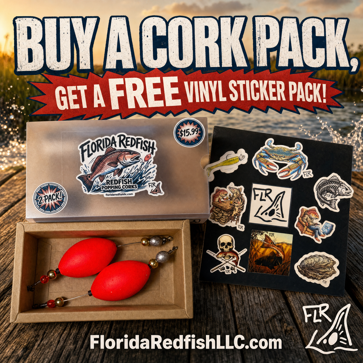 FLR Redfish Popping Corks - 2 Pack
