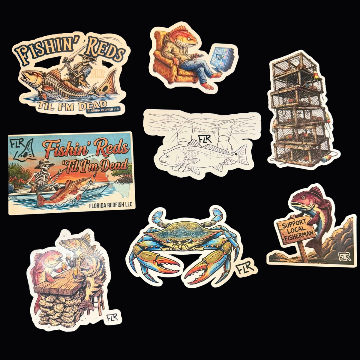Medium Vinyl Sticker Pack (3-4") | Redfish & Coastal Designs