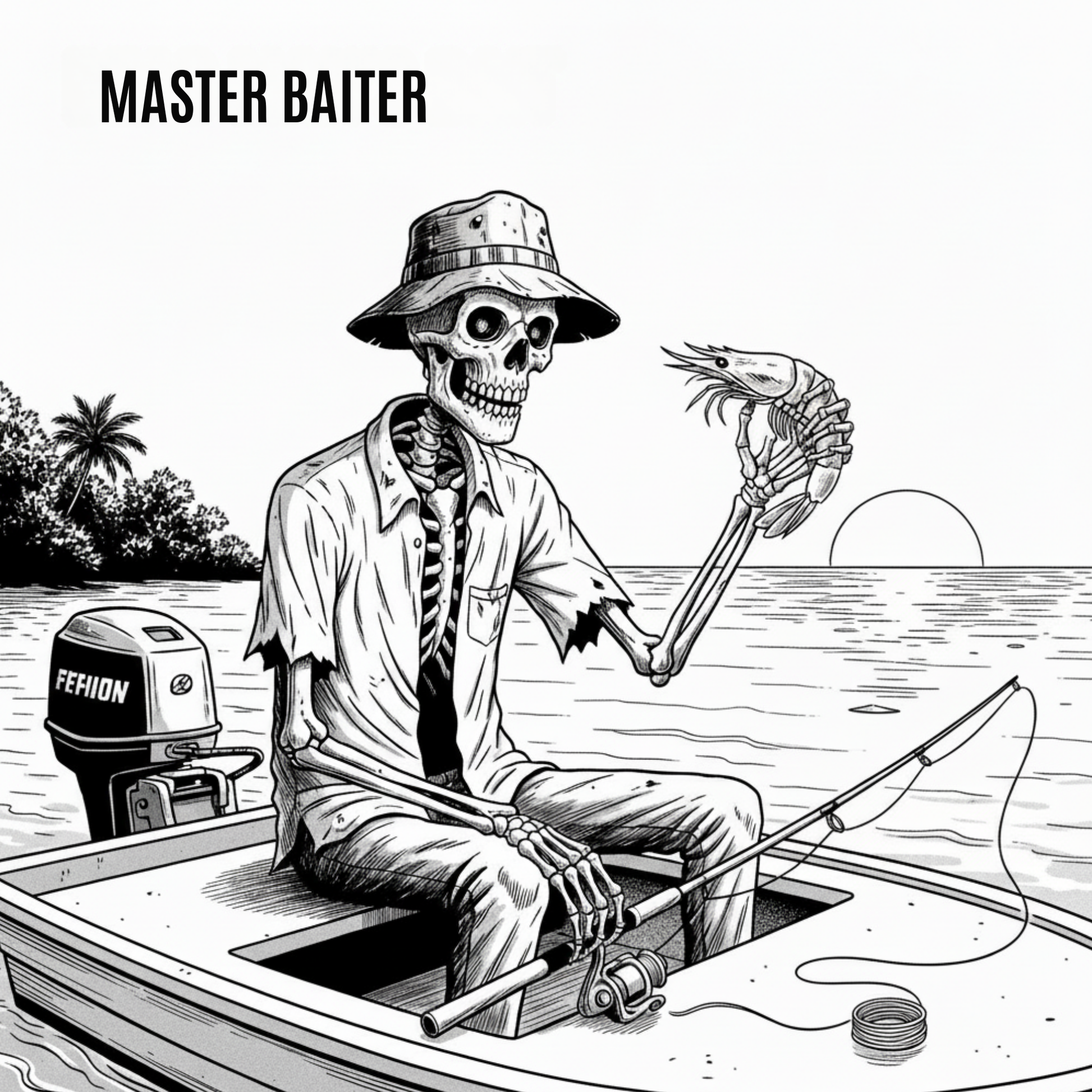 Master Baiter Unisex Fishing T-Shirt - Florida Redfish LLC Funny Fishing Tee detail view