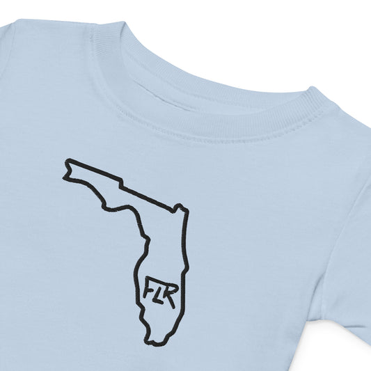 FLR Florida Outline baby t-shirt soft jersey royal blue pink light blue charcoal white fishing baby tee