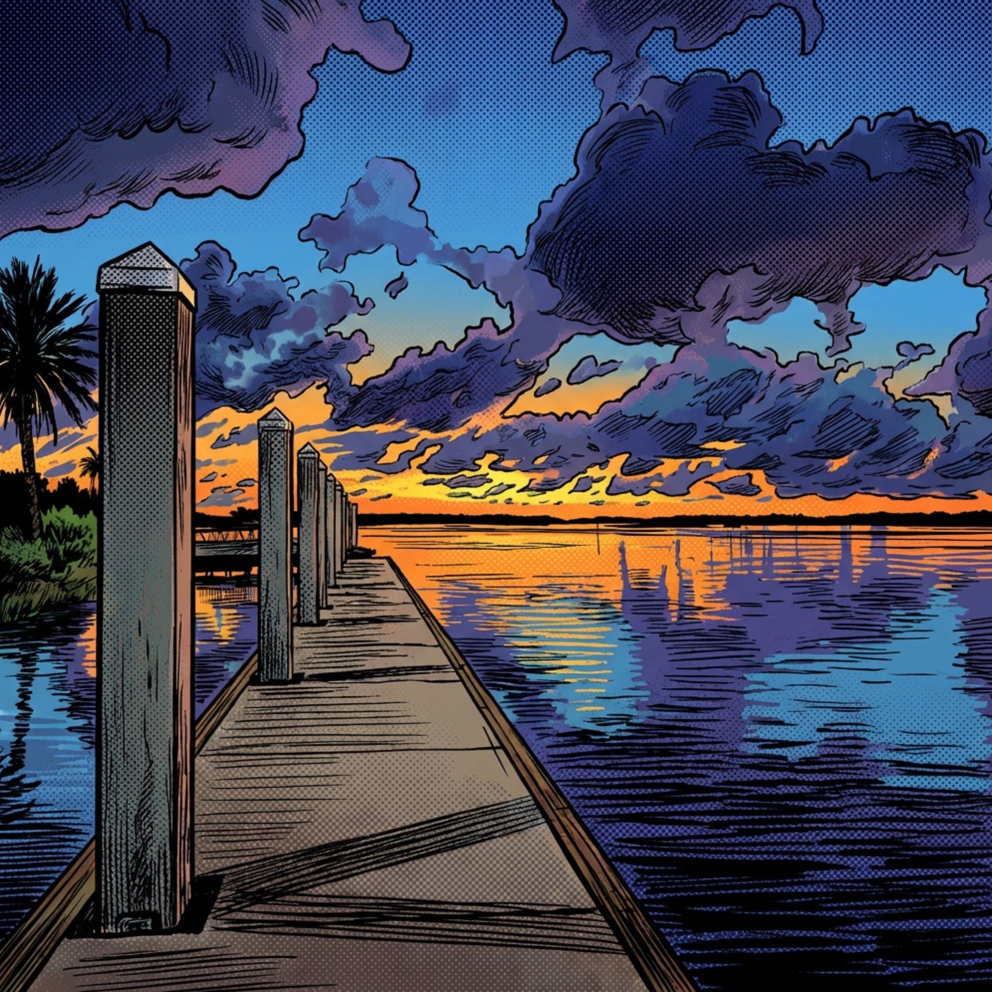 Dock Views Unisex Fishing T-Shirt - Florida Redfish LLC detail view