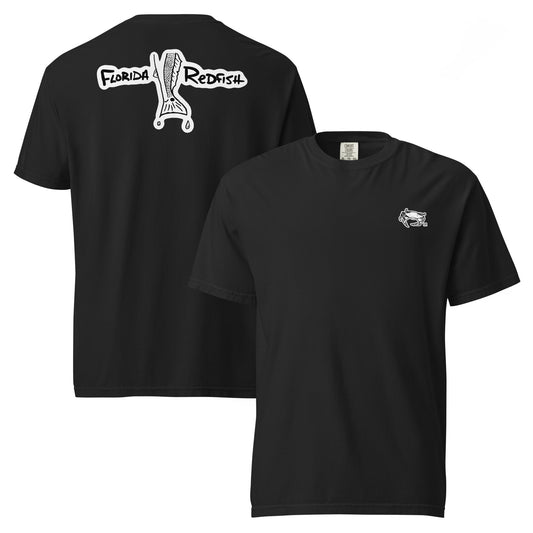 FLR Logo unisex garment-dyed t-shirt Florida Redfish LLC hand-drawn logo multiple colors navy black burgundy