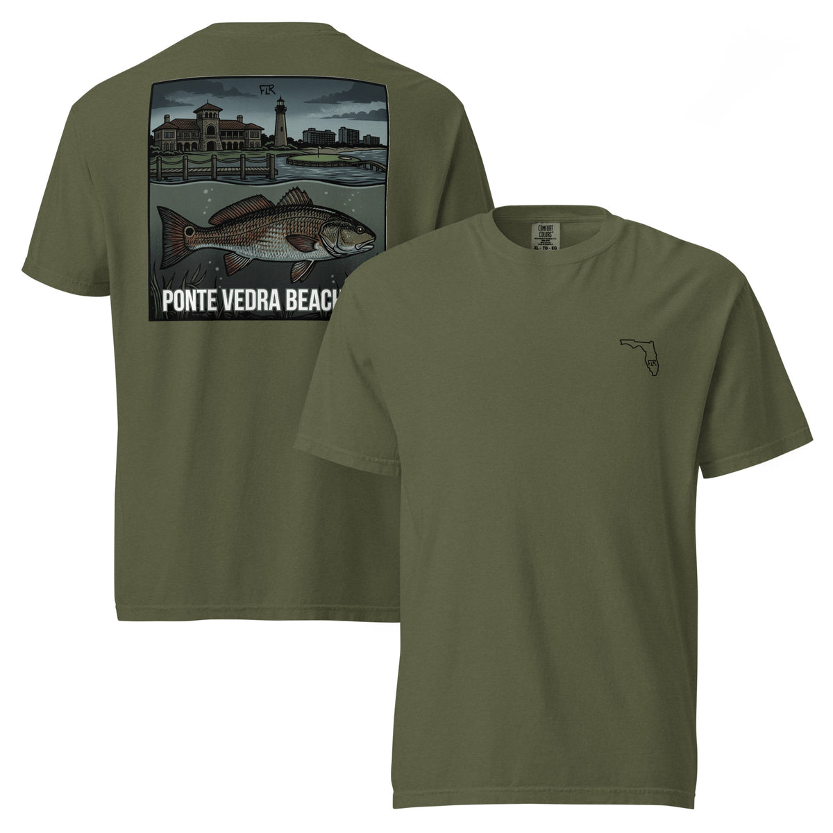 FLR Ponte Vedra Beach T-Shirt | Florida Redfish Fishing Tee | Florida Redfish LLC