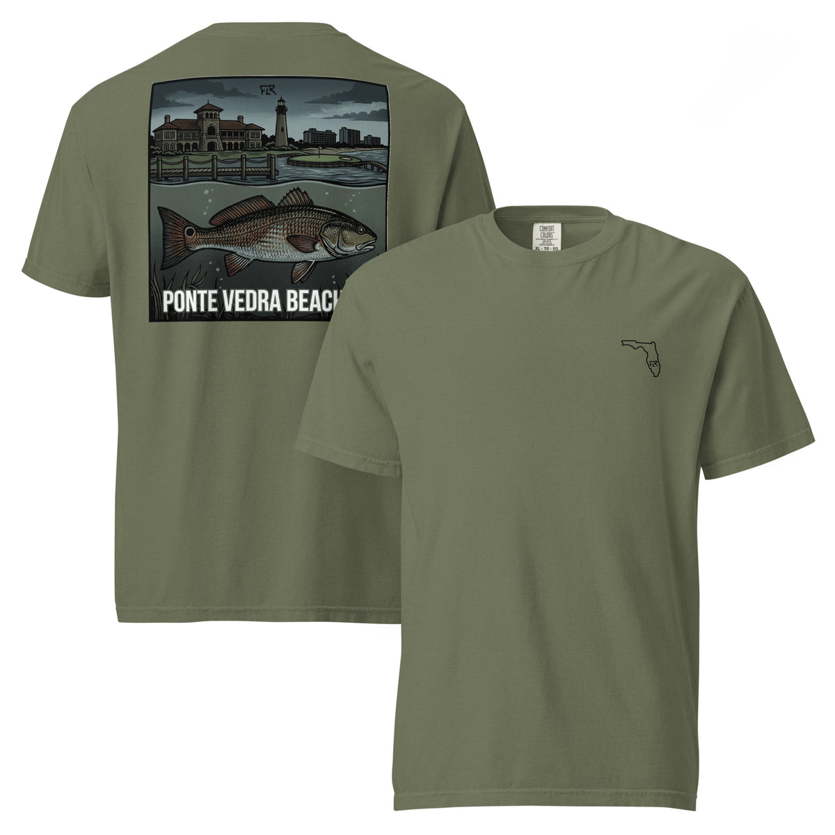 FLR Ponte Vedra Beach T-Shirt | Florida Redfish Fishing Tee | Florida Redfish LLC