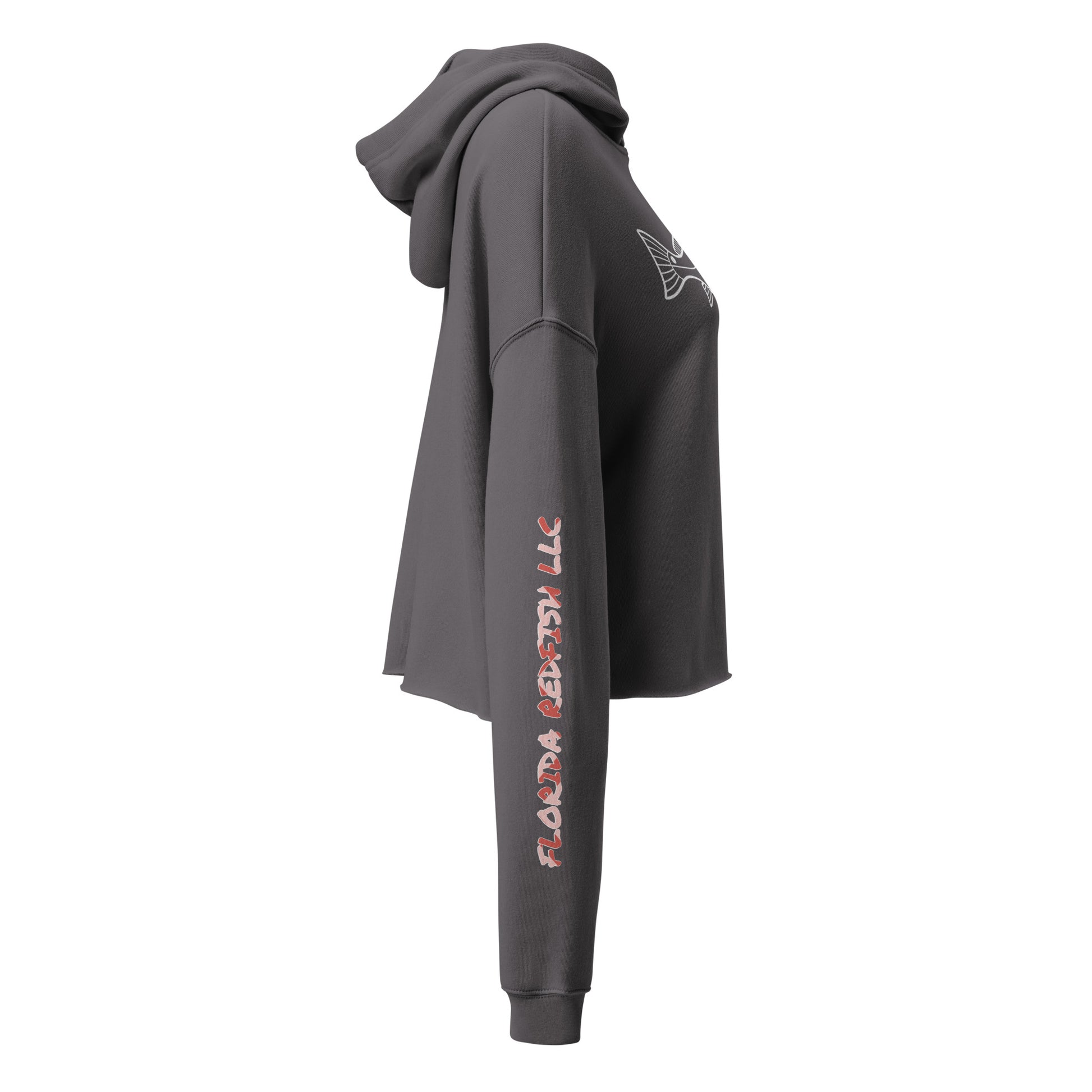 FLR Redfish Crop Hoodie - Women's Florida Inshore Fishing Apparel detail view